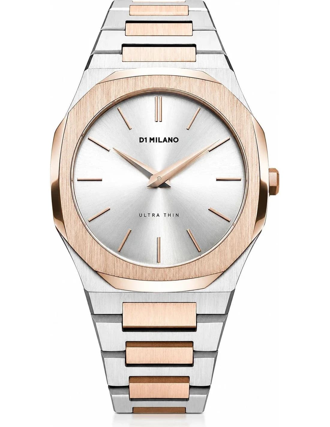 Montre unisexe D1 Milano UTBJ01, au cadran argent et bracelet acier