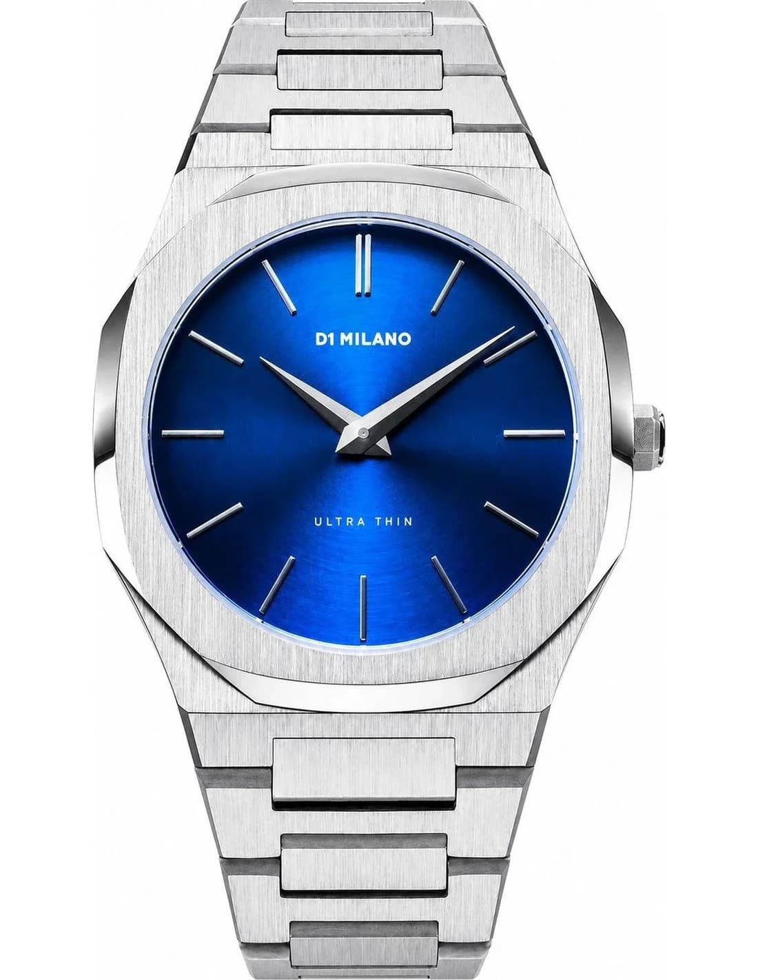 Montre homme D1 Milano UTBJ09, au cadran bleu sur bracelet acier