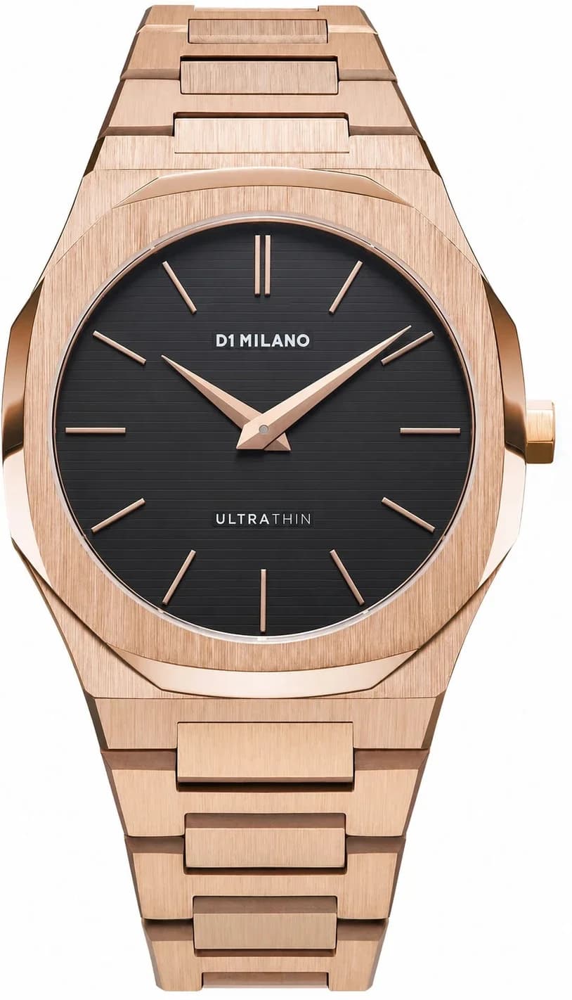 Montre homme D1 Milano UTBJ16, cadran noir et bracelet acier