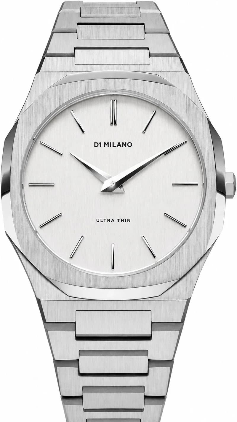 Montre unisexe D1 Milano UTBJ23, cadran gris et bracelet acier