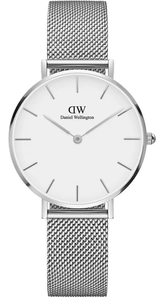 Montre femme Daniel Wellington DW00100164, cadran blanc, maille milanaise argentée, raffiné