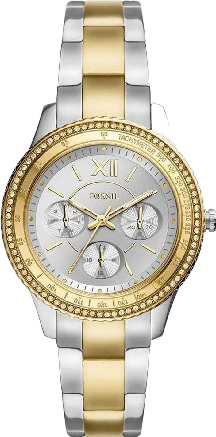 Montre Fossil ES5107 femme cadran argent bracelet acier