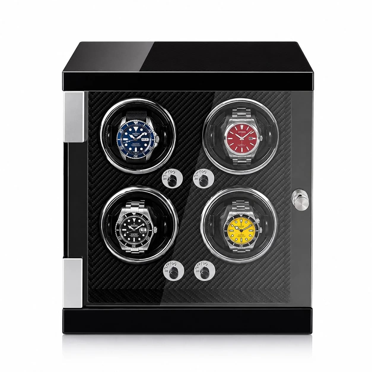 Montre Gasmann 260520-33, noir laqué fibre de carbone, 4 montres