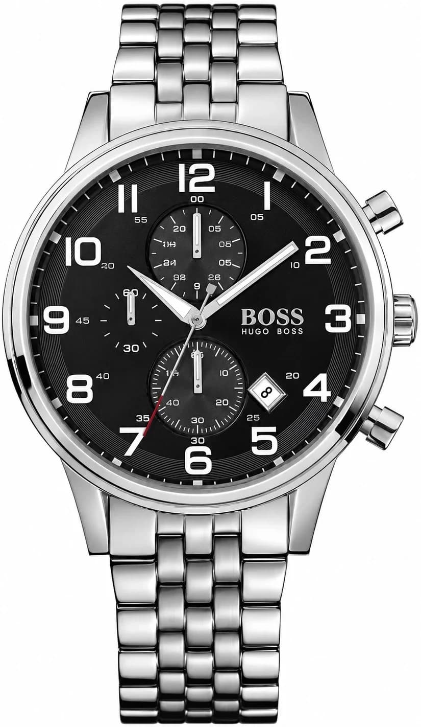 Montre homme Hugo Boss 1512446, cadran noir et bracelet acier inoxydable