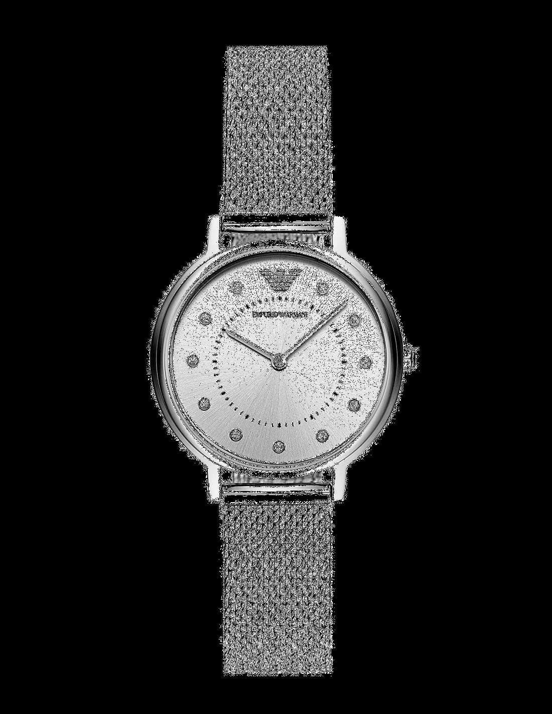Montre Emporio Armani AR11128 femme cadran argent bracelet acier