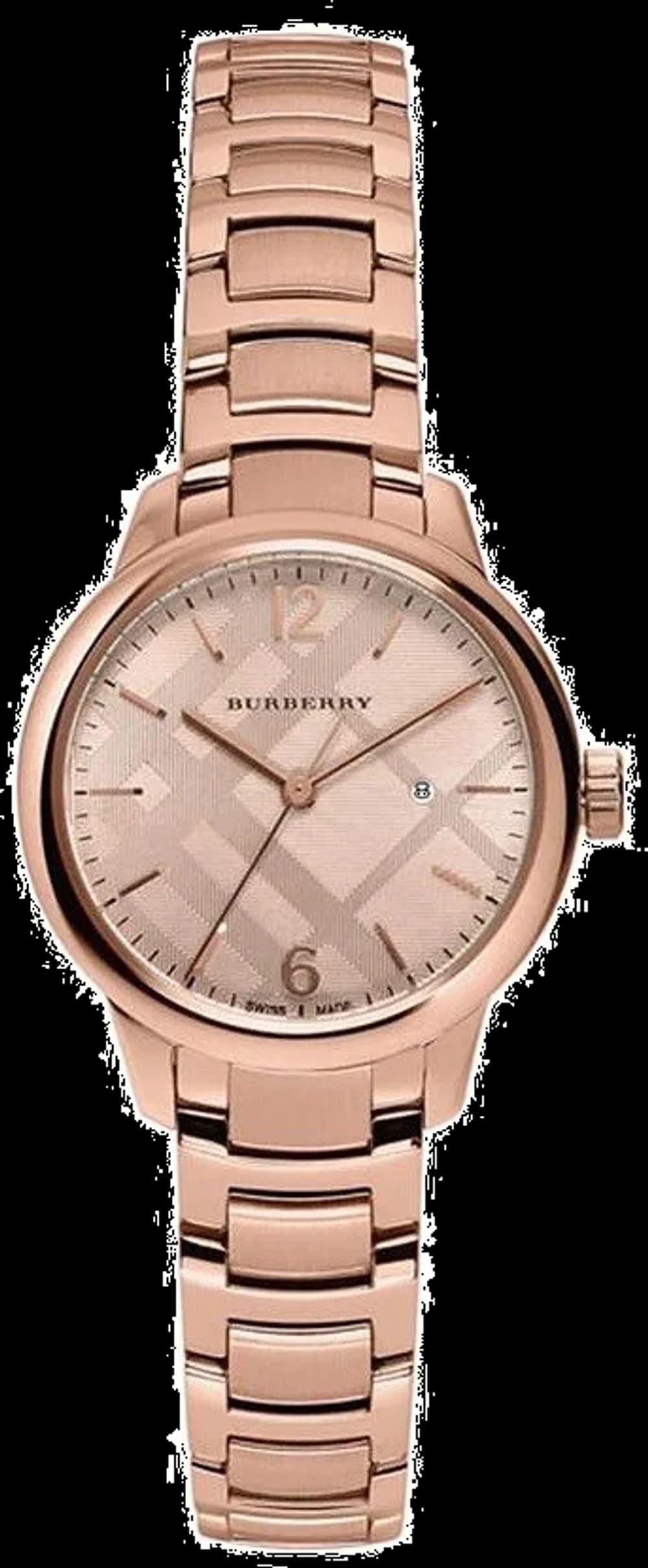 Montre femme Burberry BU10116, cadran or rose sur acier
