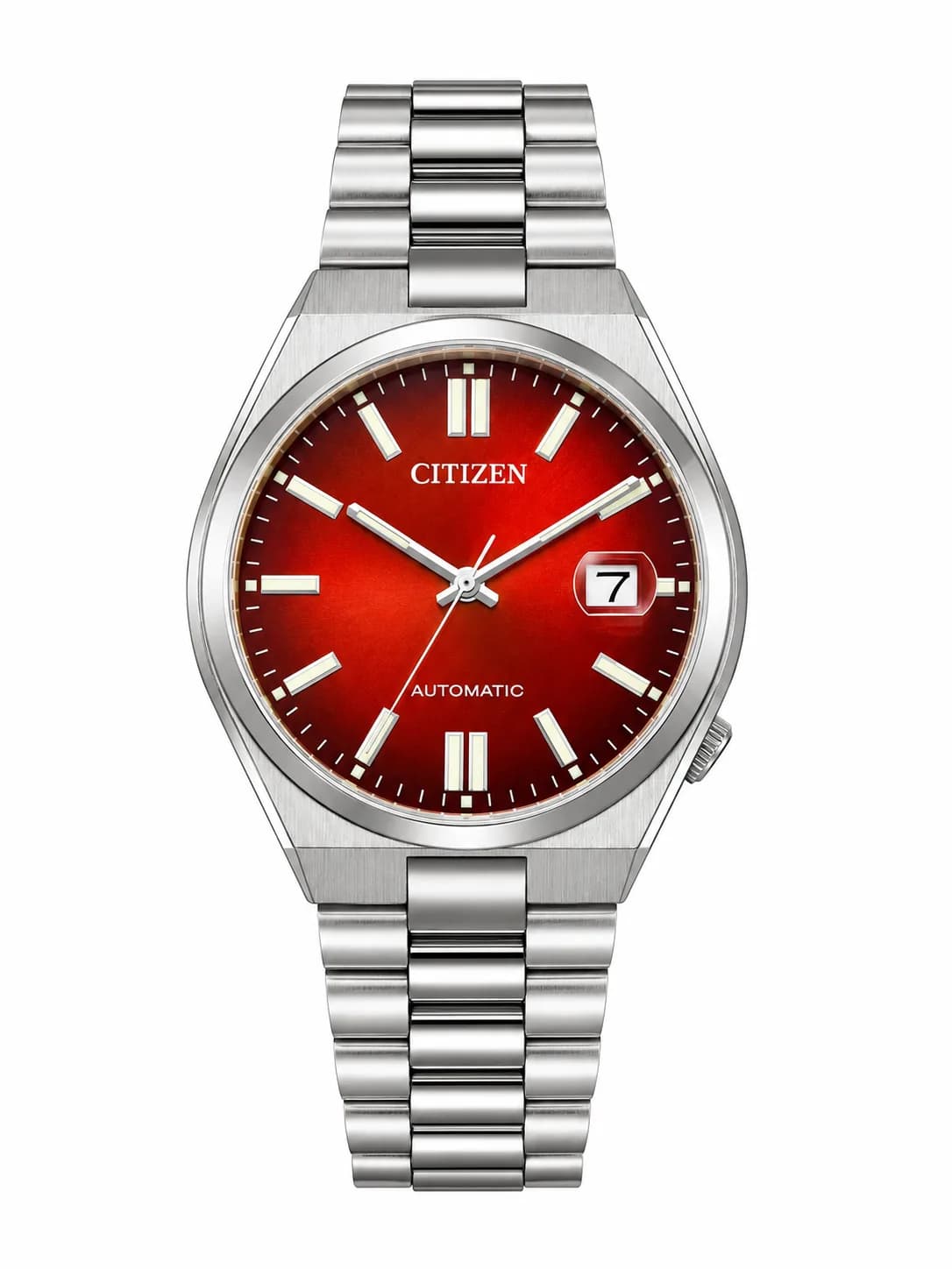 Montre homme Citizen NJ0150-56W, mouvement automatique avec cadran rouge sur acier