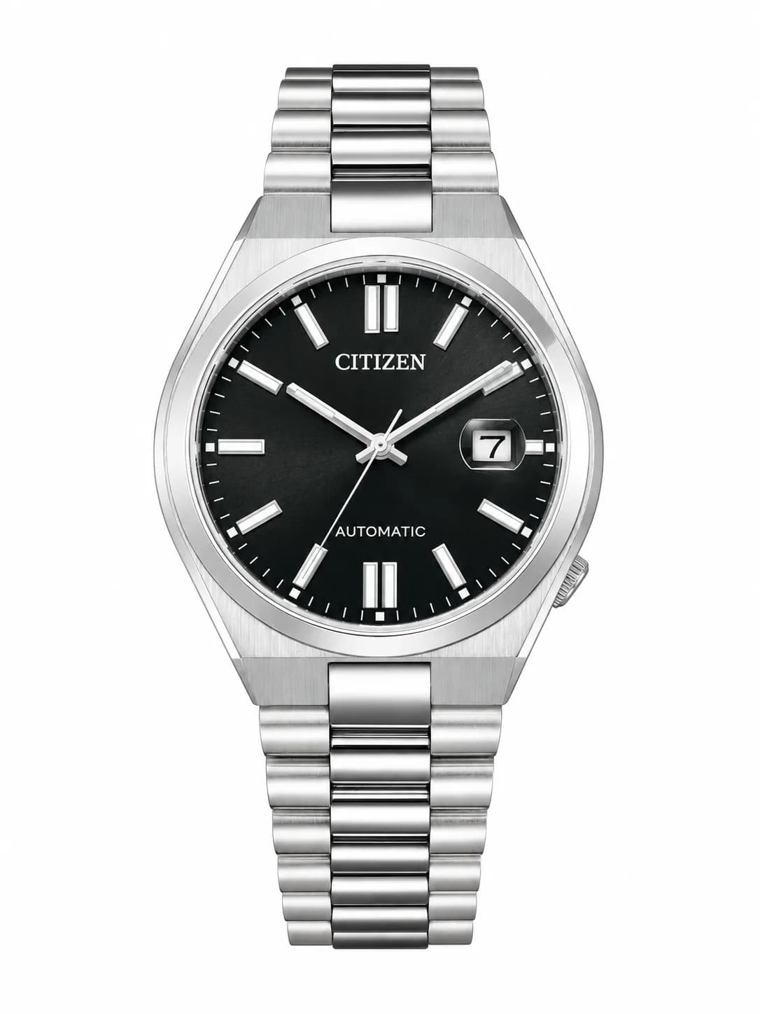 Montre homme Citizen NJ0150-81E, cadran noir sobre sur bracelet acier