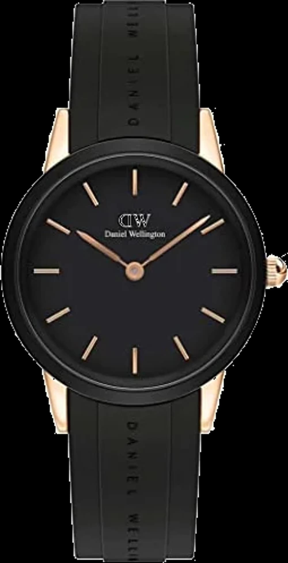 Montre femme Daniel Wellington DW00100426, boîtier noir mat, bracelet silicone