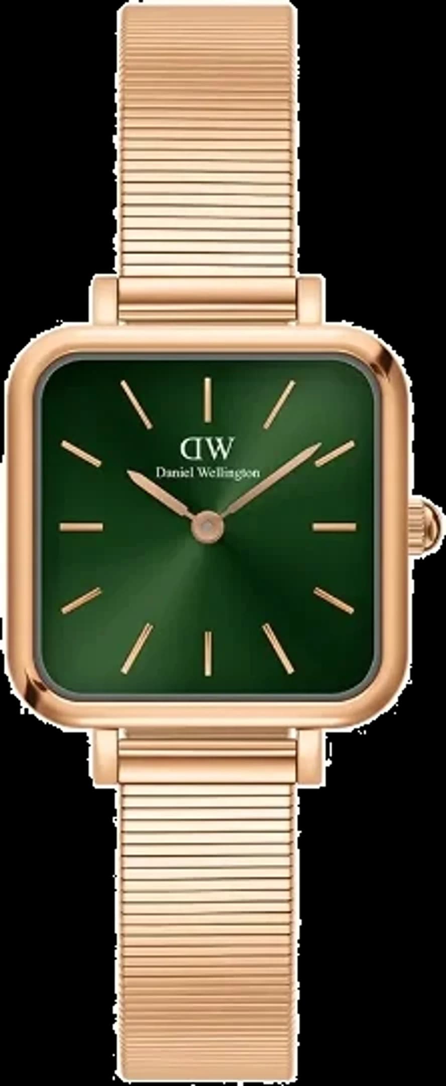 Montre femme Daniel Wellington DW00100519, cadran vert, boîtier carré or rose