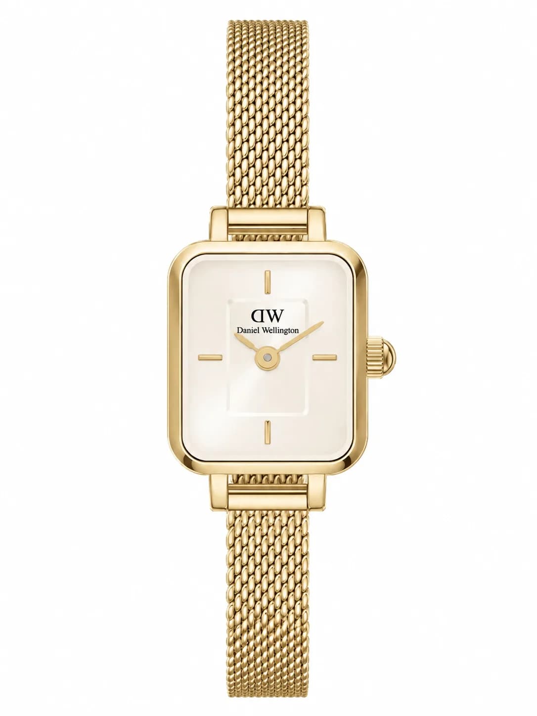 Montre femme Daniel Wellington DW00100656, cadran blanc sur bracelet milanais doré