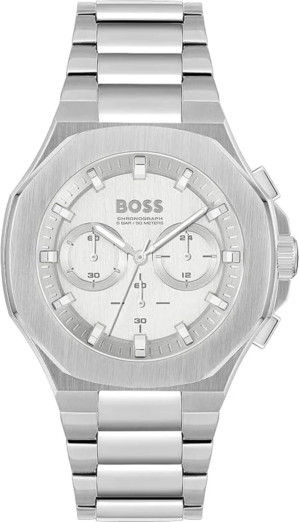 Montre Hugo Boss 1514087 homme cadran argent bracelet acier