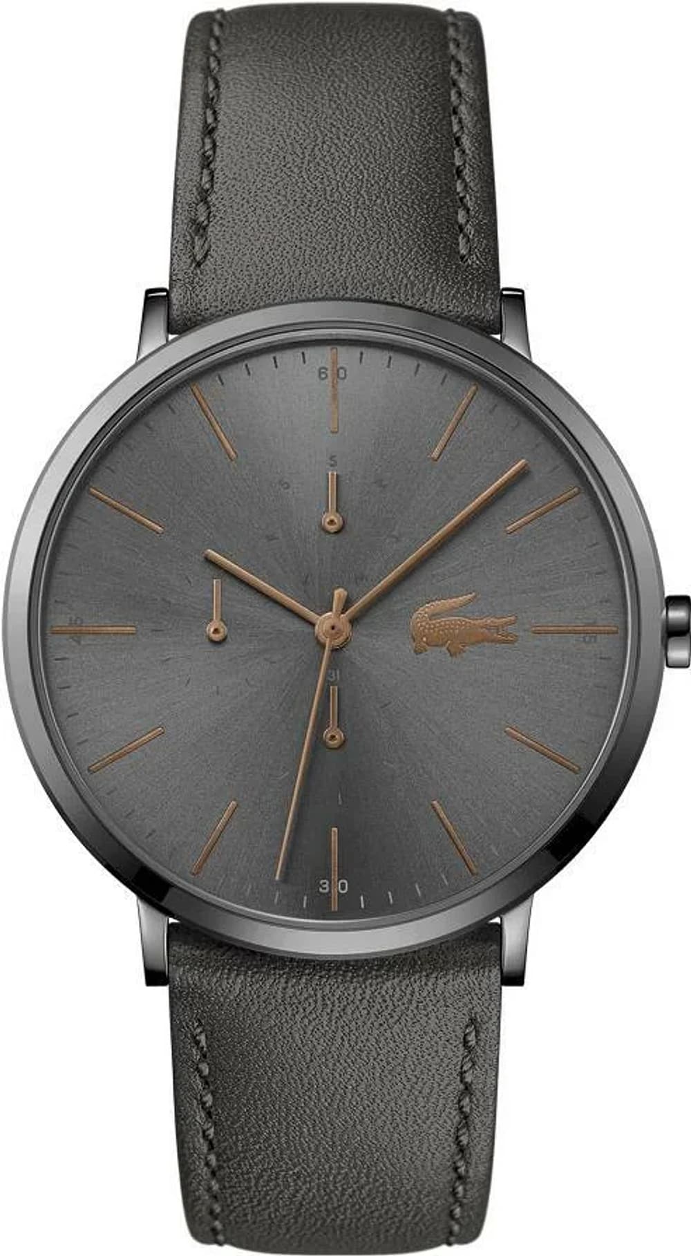 Montre homme Lacoste 2011059, cuir gris multifonctions moderne