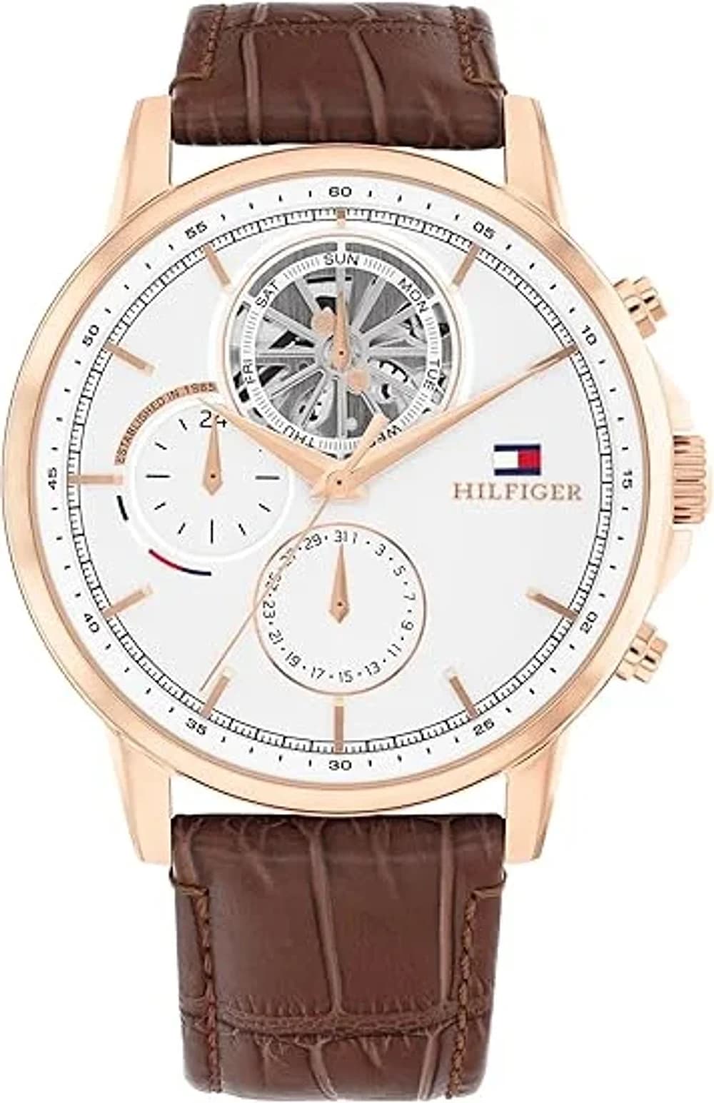 Montre Tommy Hilfiger 1710606 homme cadran blanc bracelet cuir