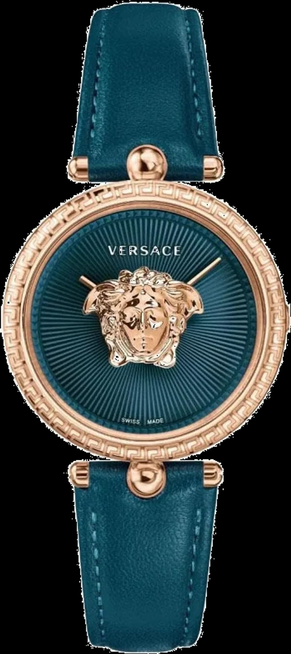 Montre femme Versace VECQ00318, verte avec bracelet cuir vert