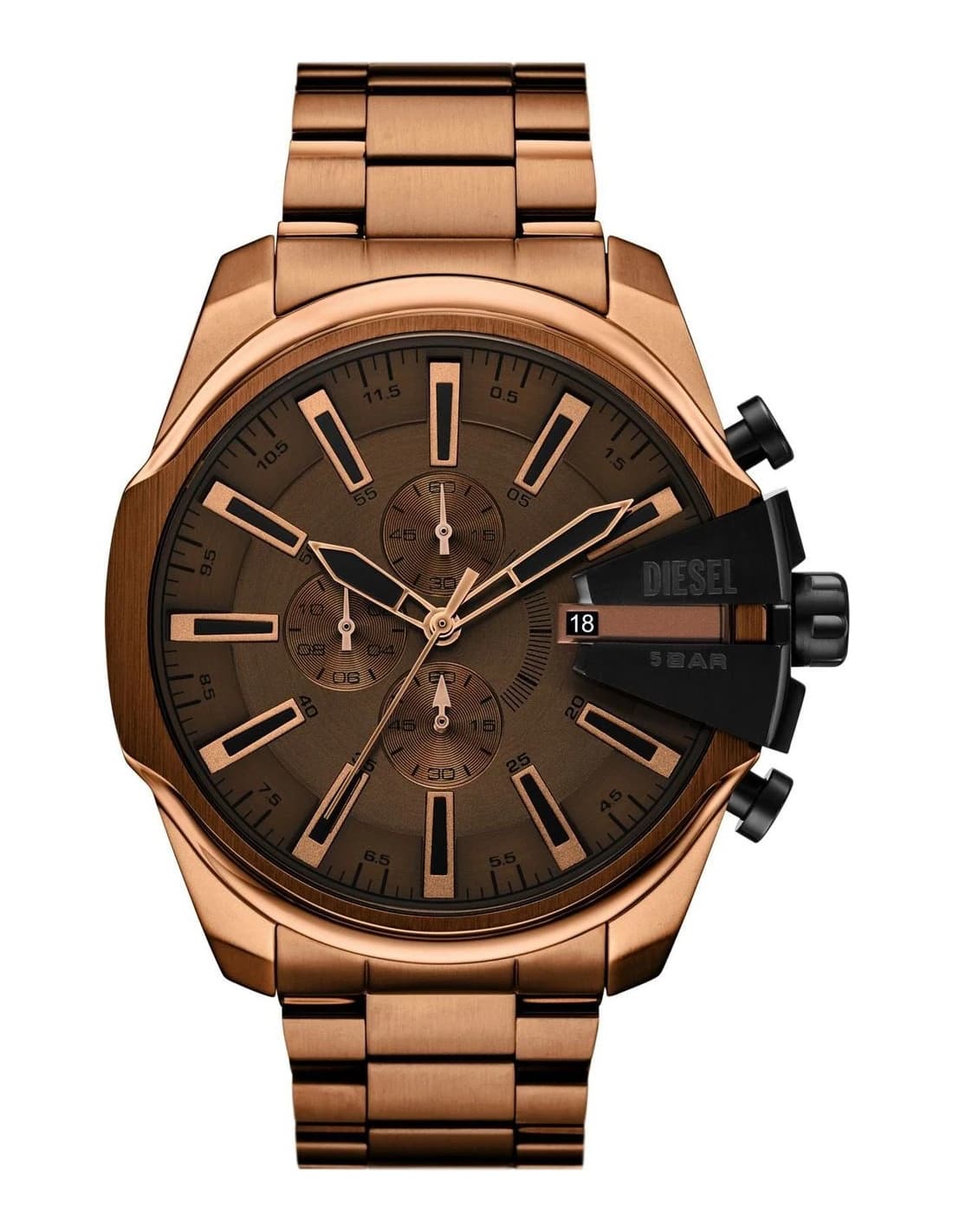 Montre homme Diesel DZ4697, cadran marron avec bracelet acier style moderne