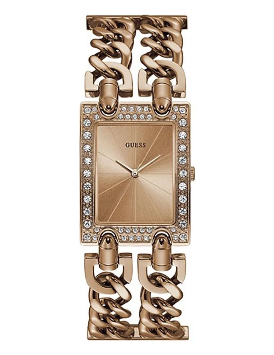 Montre femme Guess W1121L3, cadran or rose et bracelet maille G-Link