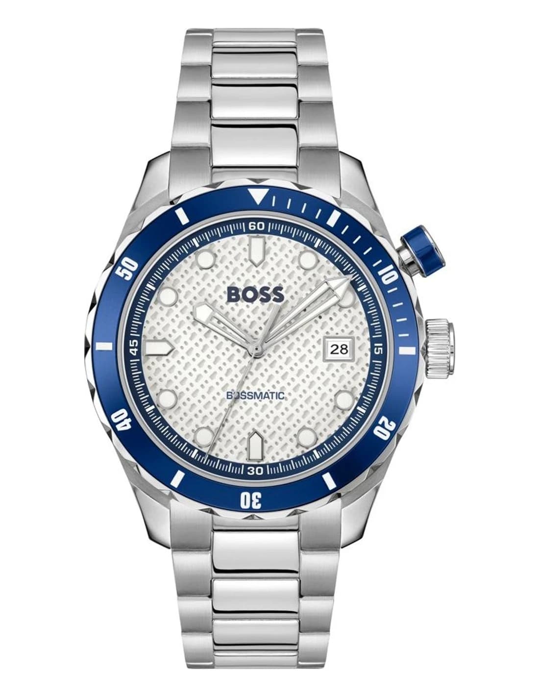 Montre homme Hugo Boss 1514212, cadran argent sur bracelet acier