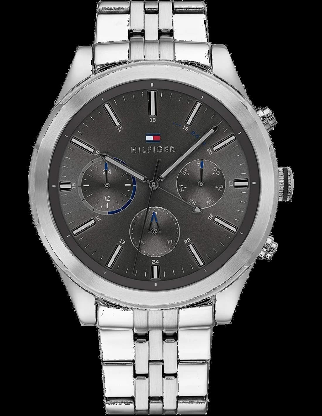 Montre homme Tommy Hilfiger 1791737, gris, acier brossé, sport chic