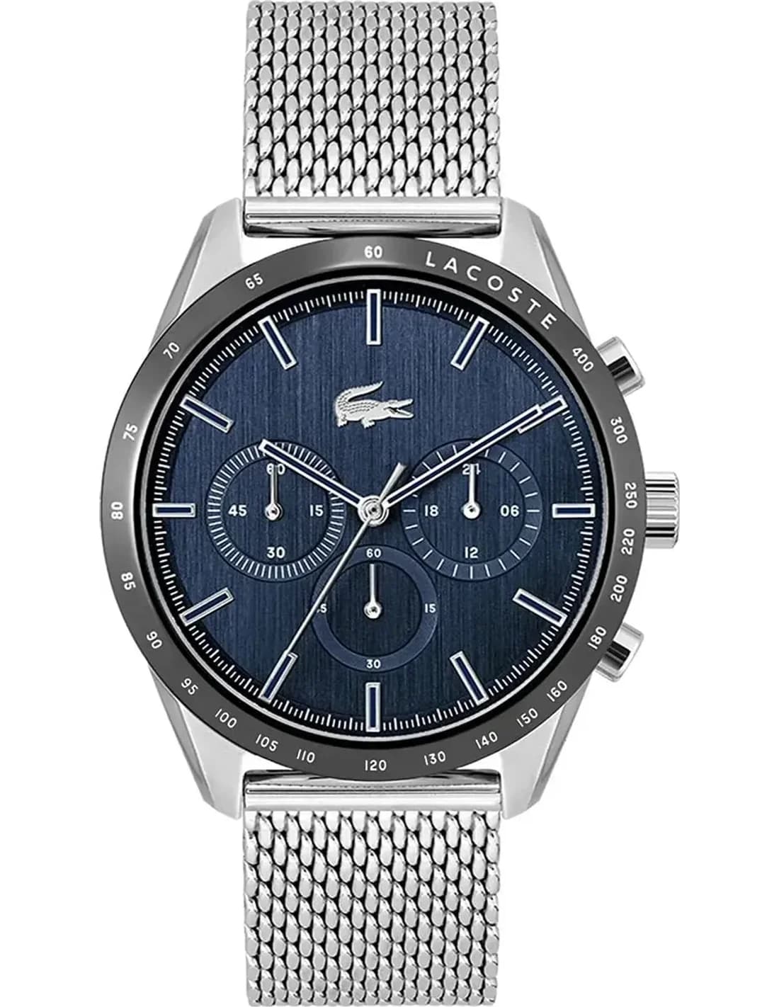 Montre homme Lacoste 2011163, au cadran bleu et bracelet maille milanaise