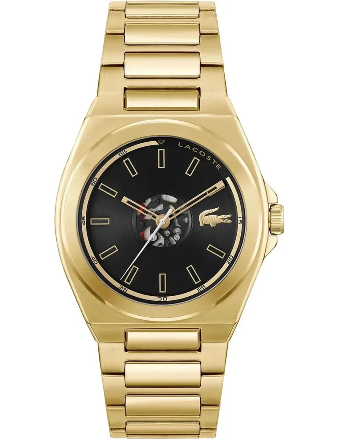Montre homme Lacoste 2011337, au cadran noir et bracelet acier