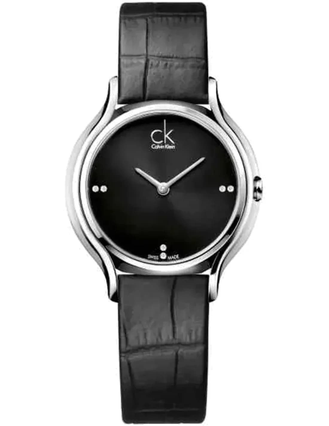 Montre Femme Calvin Klein Skirt K2U231CS Bracelet Cuir Noir Swiss Made