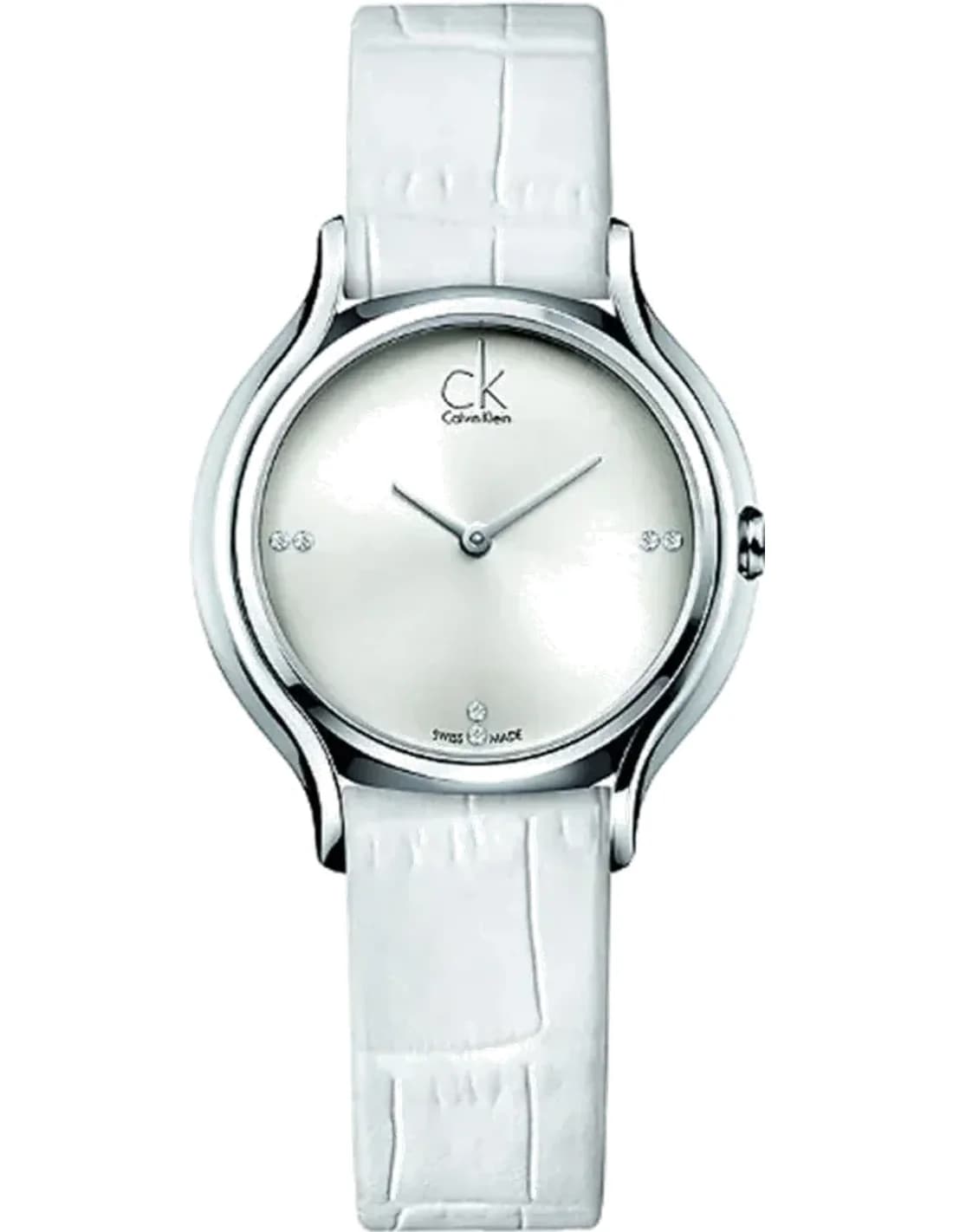 Montre Femme Calvin Klein Skirt K2U231KW Cuir Blanc Swiss Made