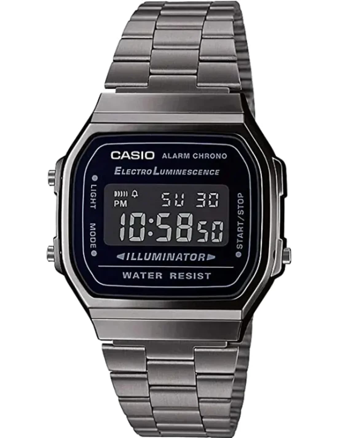 Montre Casio A168WEGG-1BEF en Métal Noir avec Cadran Digital