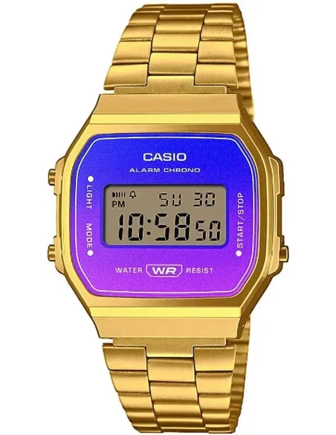 Montre Casio A168WERG-2AEF Dorée avec Cadran Dégradé Violet Rose