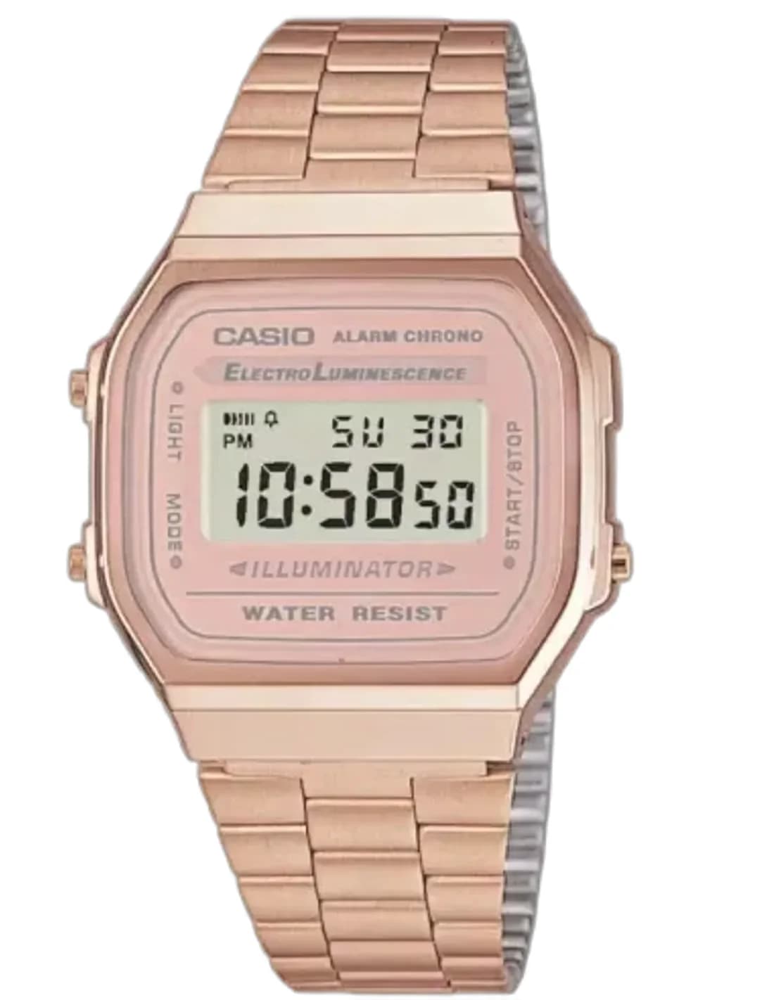 Montre Casio A168WG-5DF en Acier Inoxydable Plaqué Or Rose