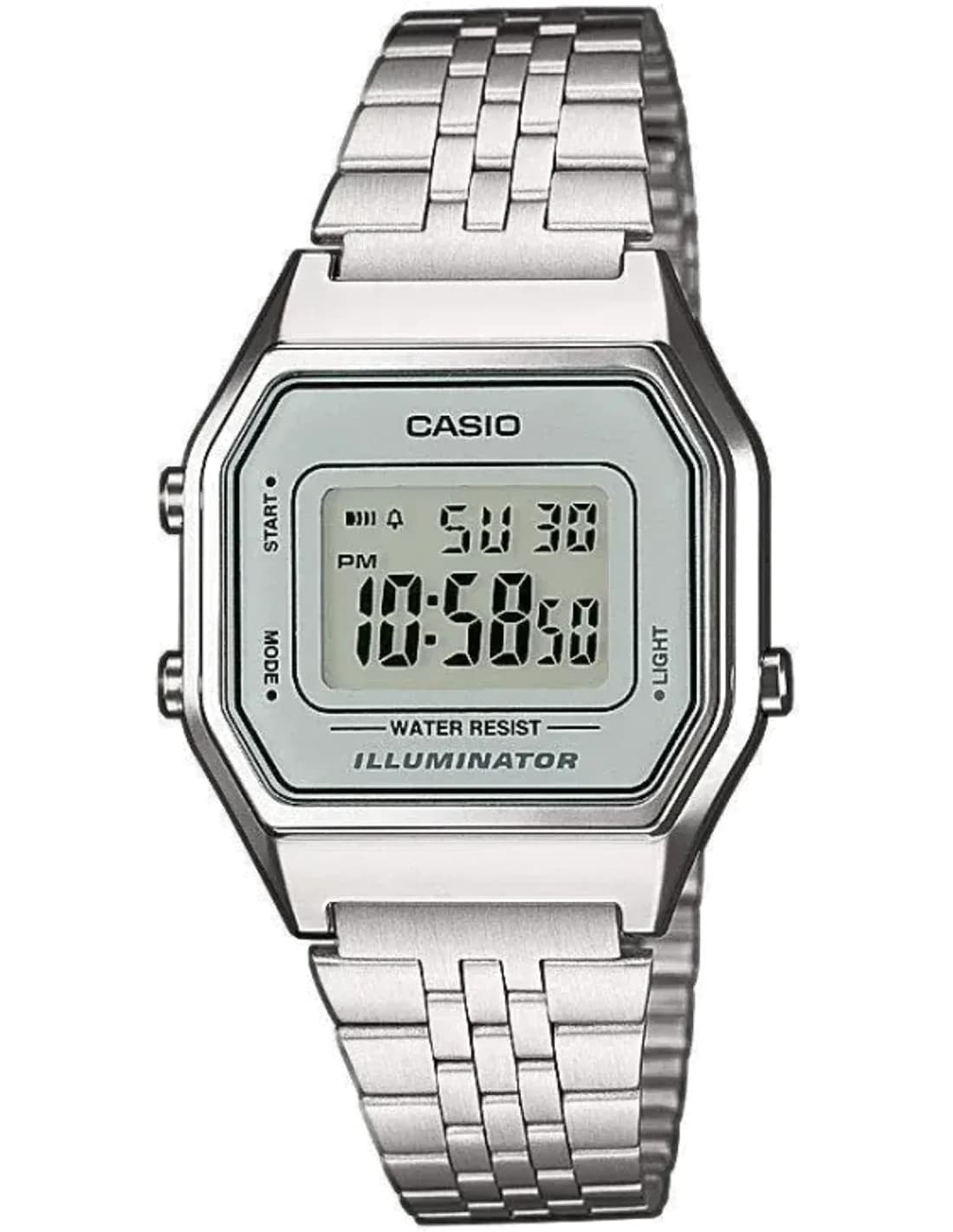 Montre Casio Vintage LA680WEA-7EF digitale en métal gris