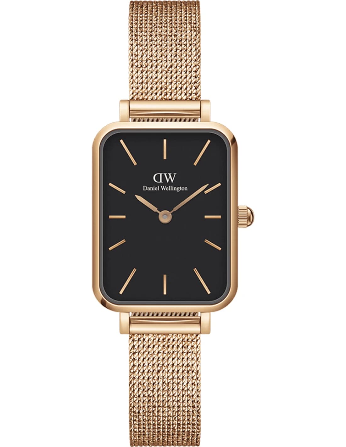 Montre femme Daniel Wellington DW00100466, cadran noir onyx, bracelet acier, or rose