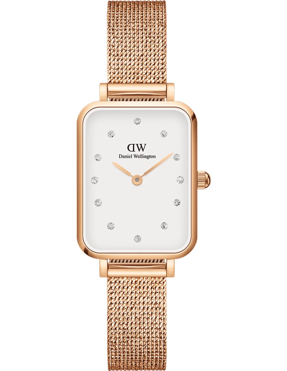 Montre Daniel Wellington DW00100527 Quadro Rectangulaire Or Rose maille milanaise