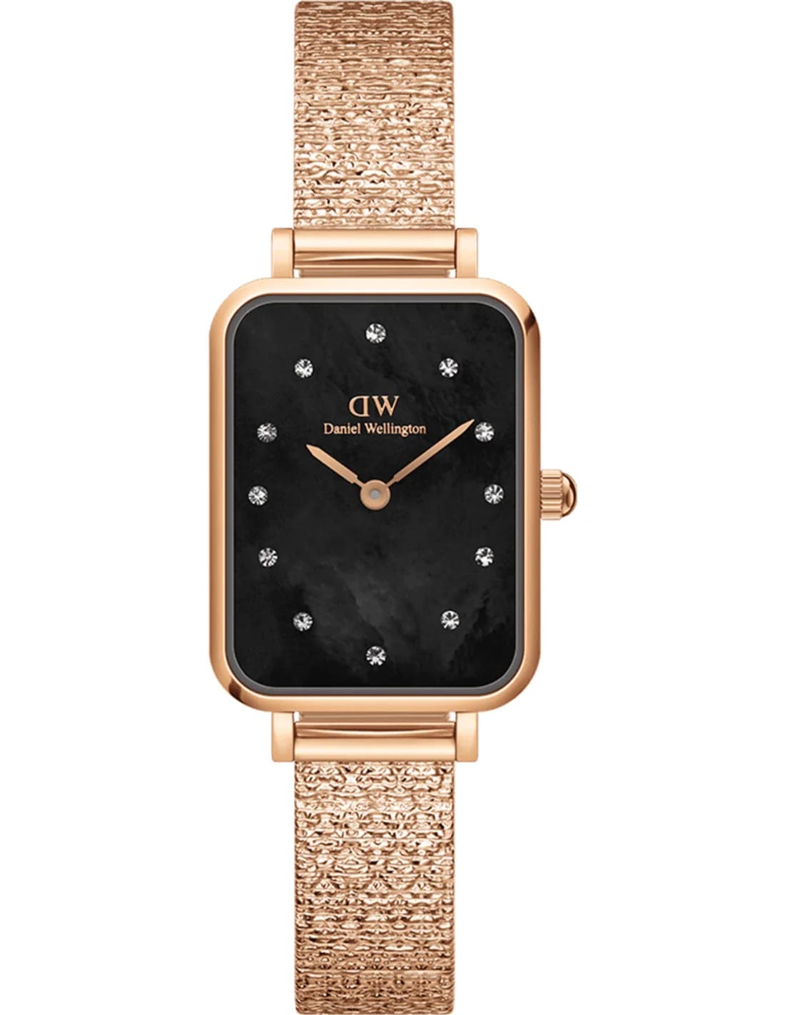 Montre Daniel Wellington DW00100579 Quadro Lumine maille milanaise Or Rose