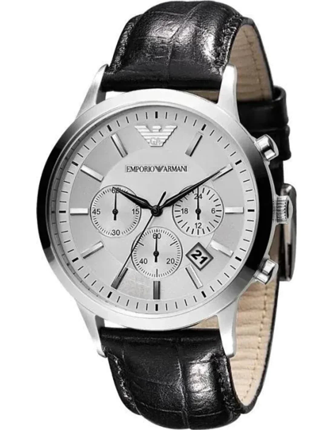 Montre Emporio Armani AR2432 Chronomètre Bracelet Cuir Noir
