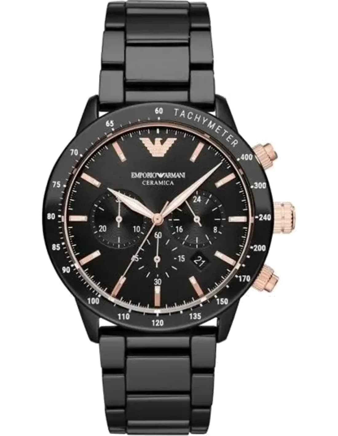 Montre Homme Emporio Armani Ceramica AR70002 Chronomètre en céramique noir
