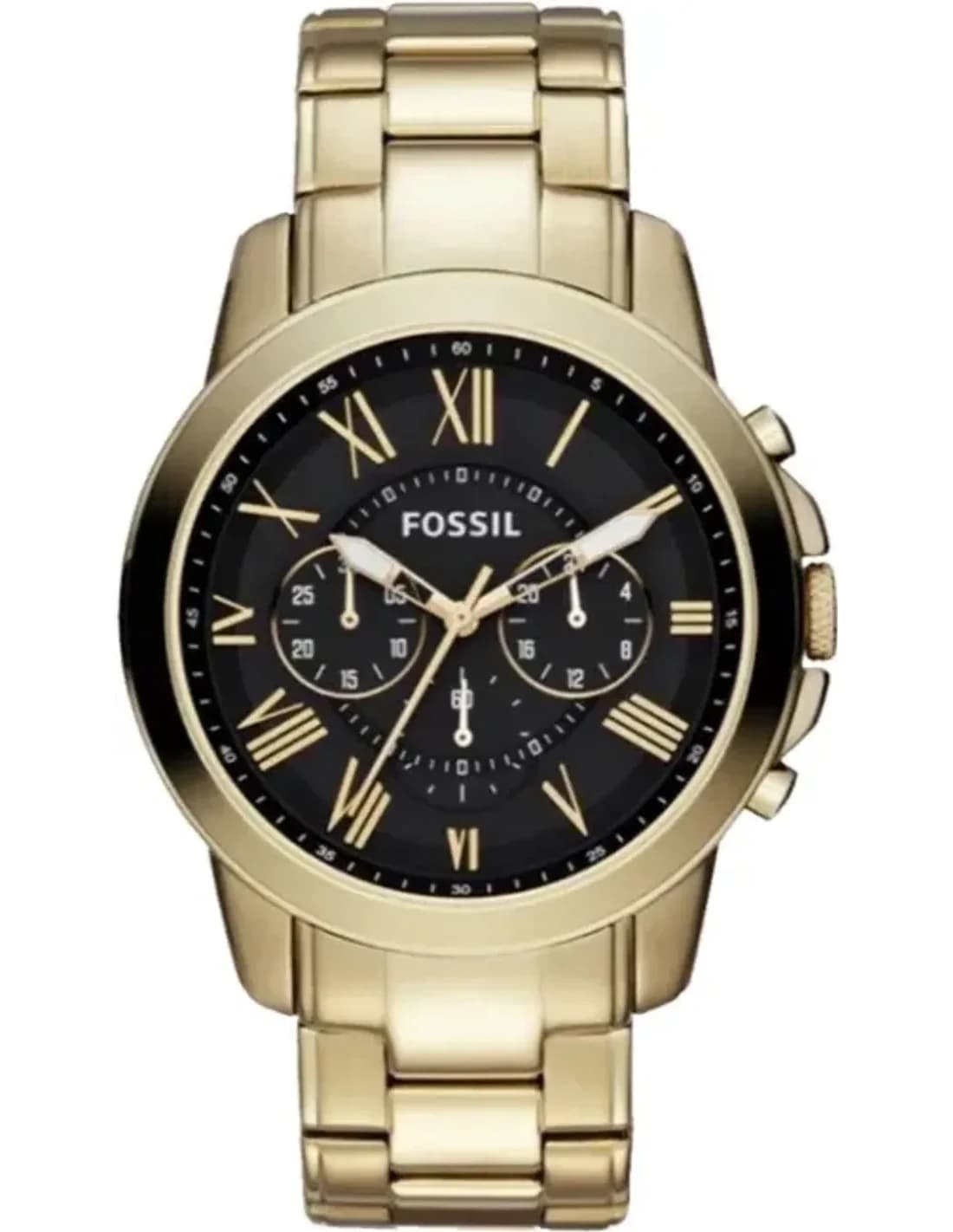Montre Homme Fossil FS4815 Grant bracelet acier doré jaune