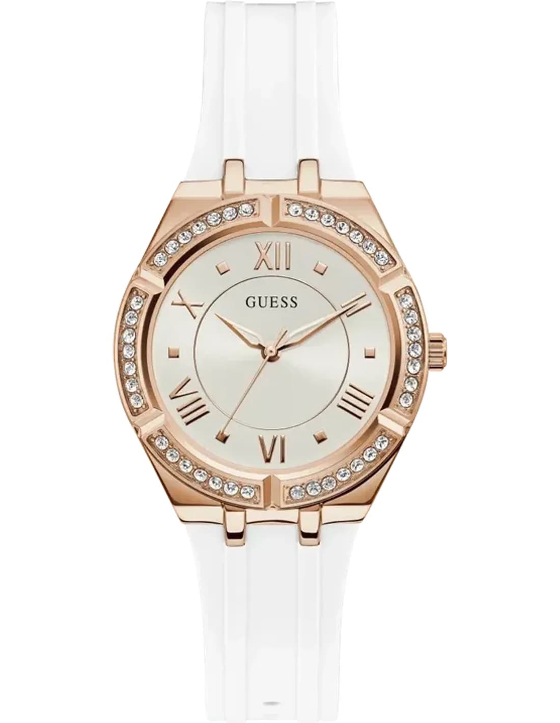 Montre Femme Guess GW0034L2 Silicone Blanc et Or Rose