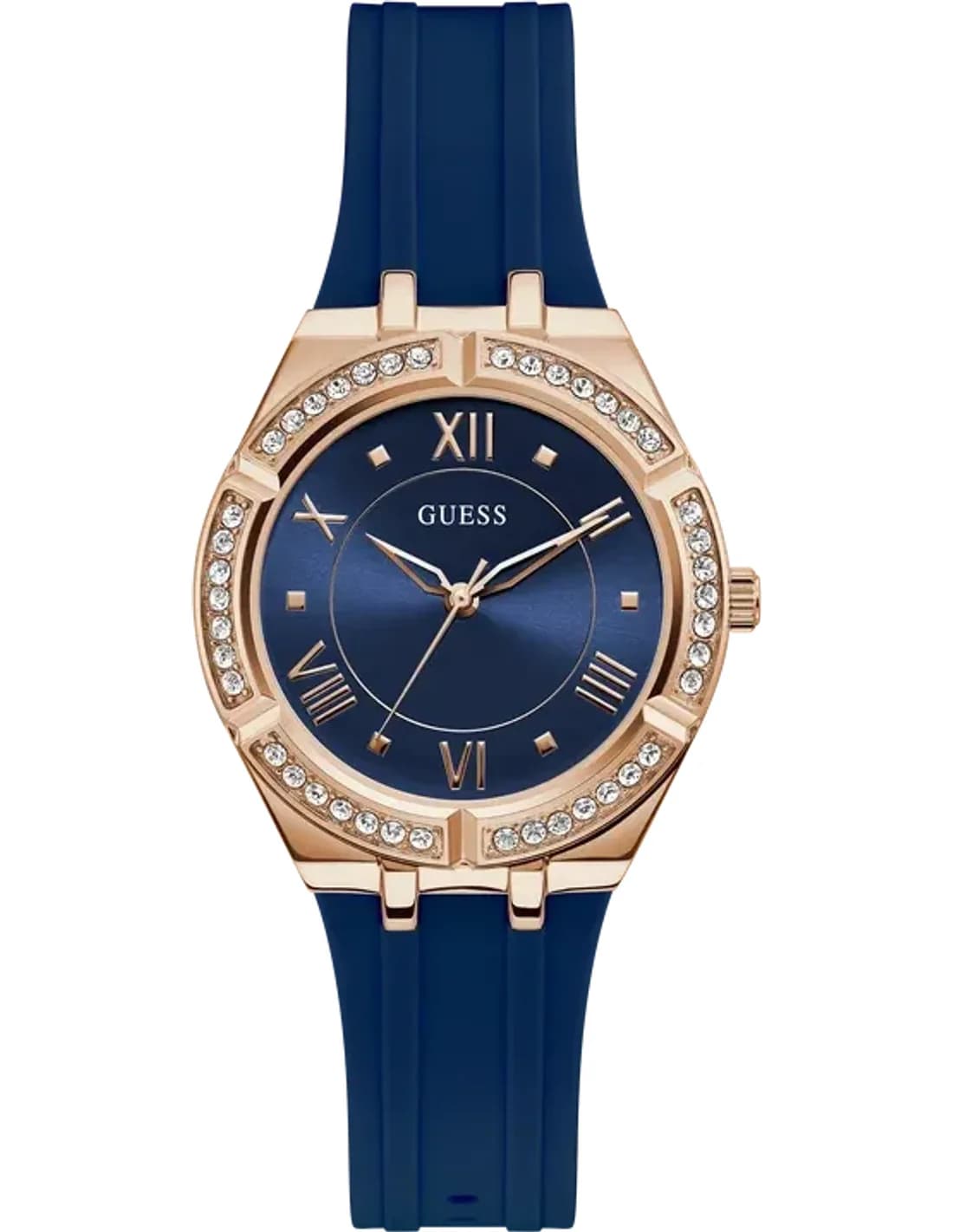 Montre Femme Guess Cosmo GW0034L4 Silicone Bleu et Or Rose