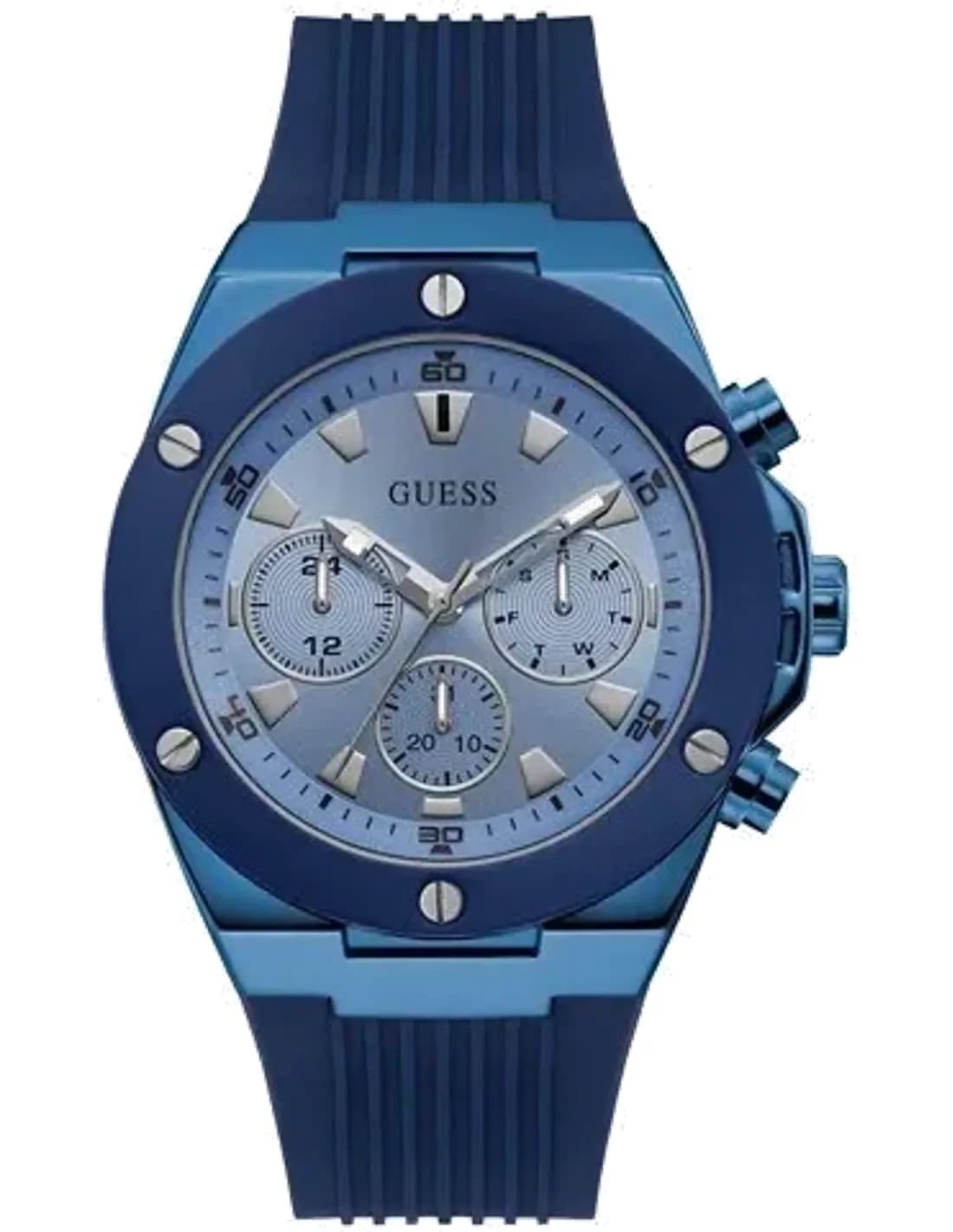 Montre Guess GW0057G3 Poseidon en Acier et Silicone Bleu