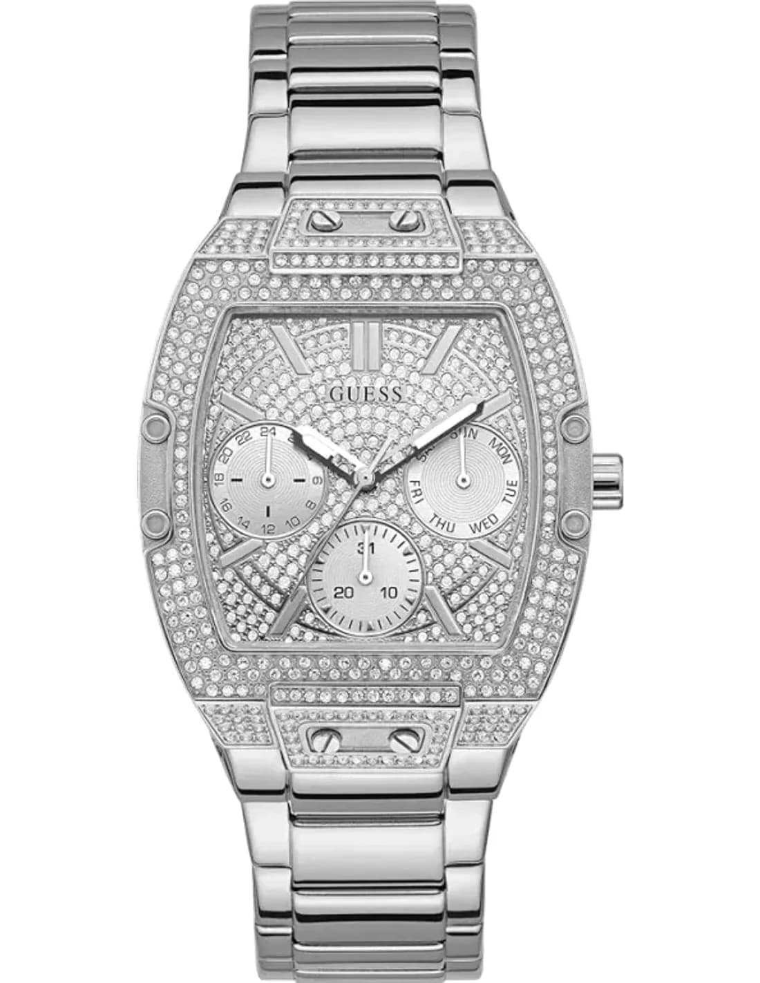 Montre Guess Phoenix GW0104L1 argentée pavée de cristaux