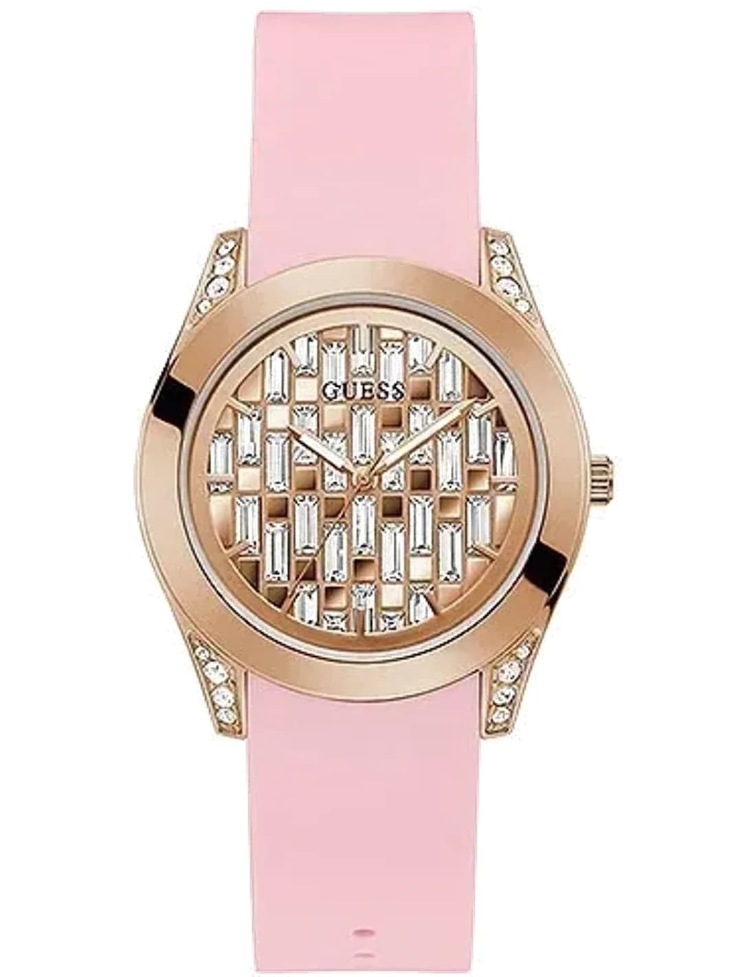 Montre Femme Guess GW0109L2 bracelet silicone rose boitier or rose