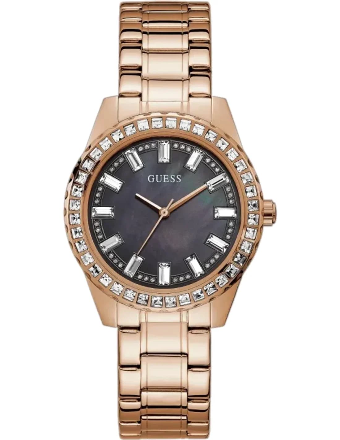 Montre Femme Guess Sparkler GW0111L3 Acier Rose Gold et Nacre Noire
