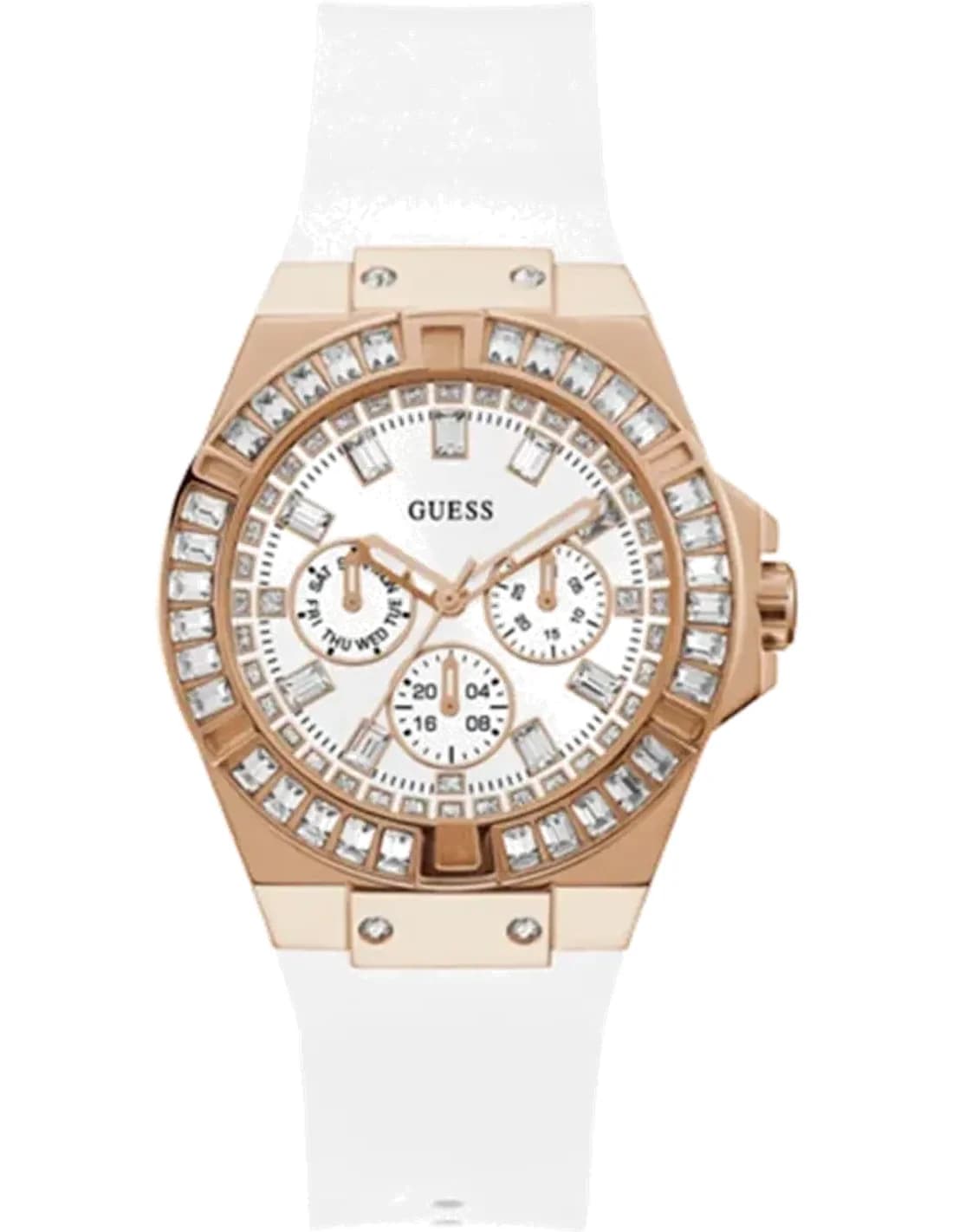 Montre Femme Guess Venus GW0118L4 Acier et Silicone Blanc avec Cristaux