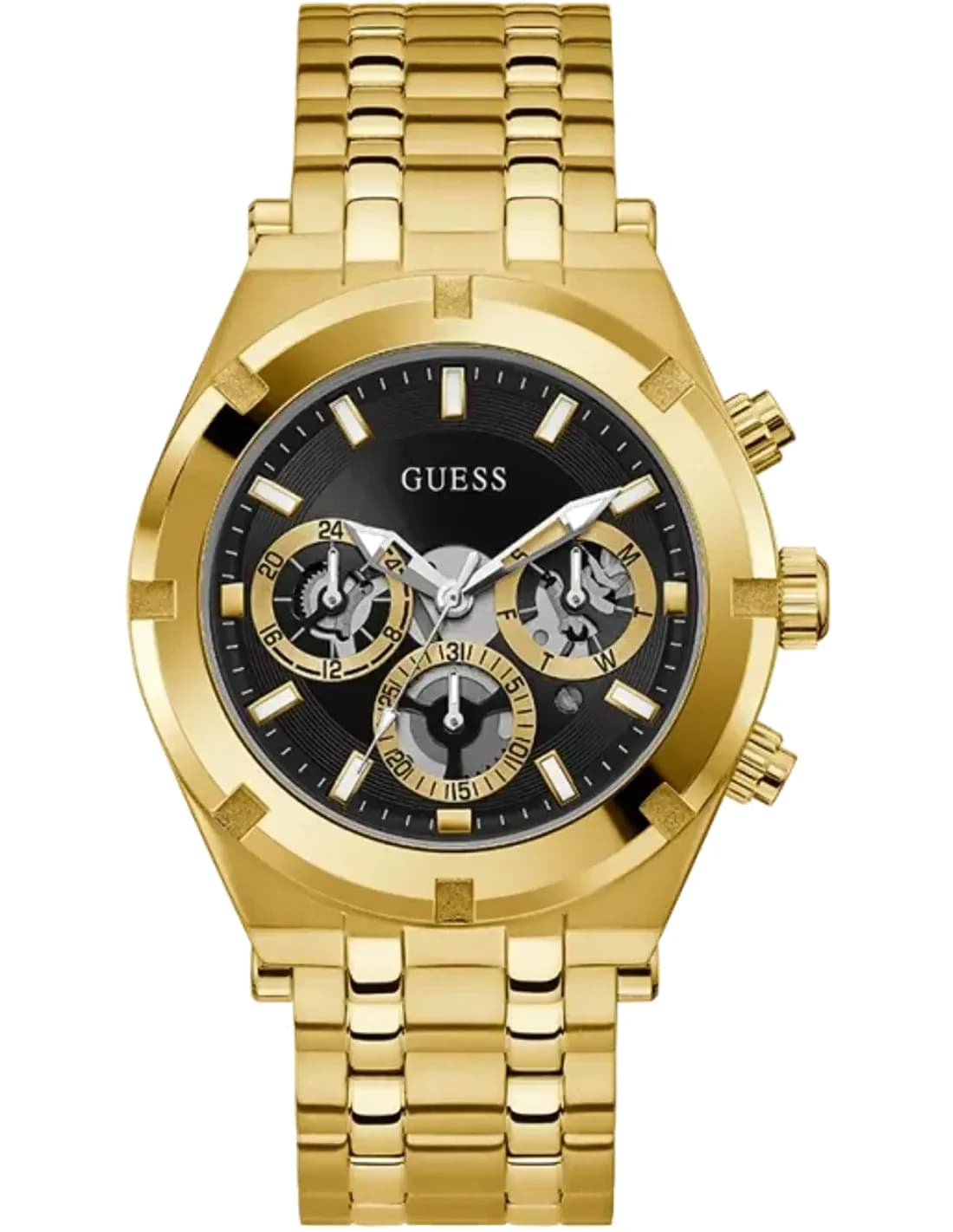 Montre Guess GW0260G2 en Acier Doré avec Cadran Noir 44mm