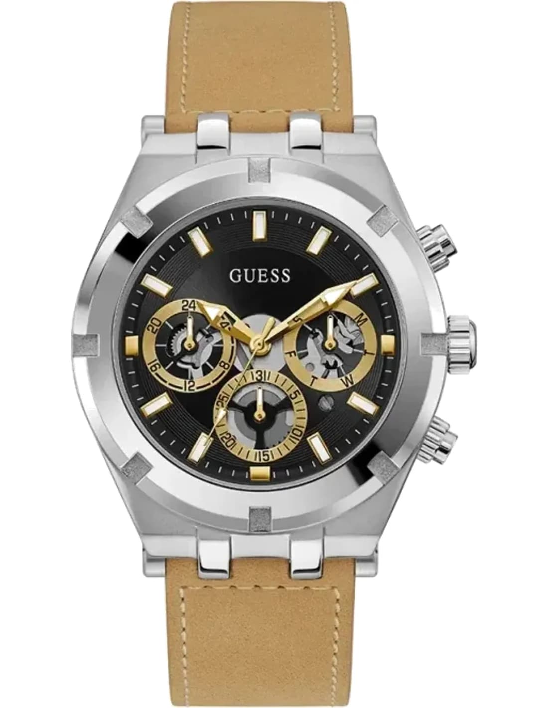 Montre Homme Guess Silver Tone GW0262G1 Cadran noir multifonction