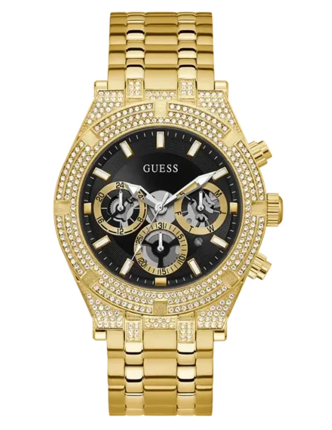 Montre Guess GW0455G2 Bracelet Acier Doré et Boîtier Serti de Strass