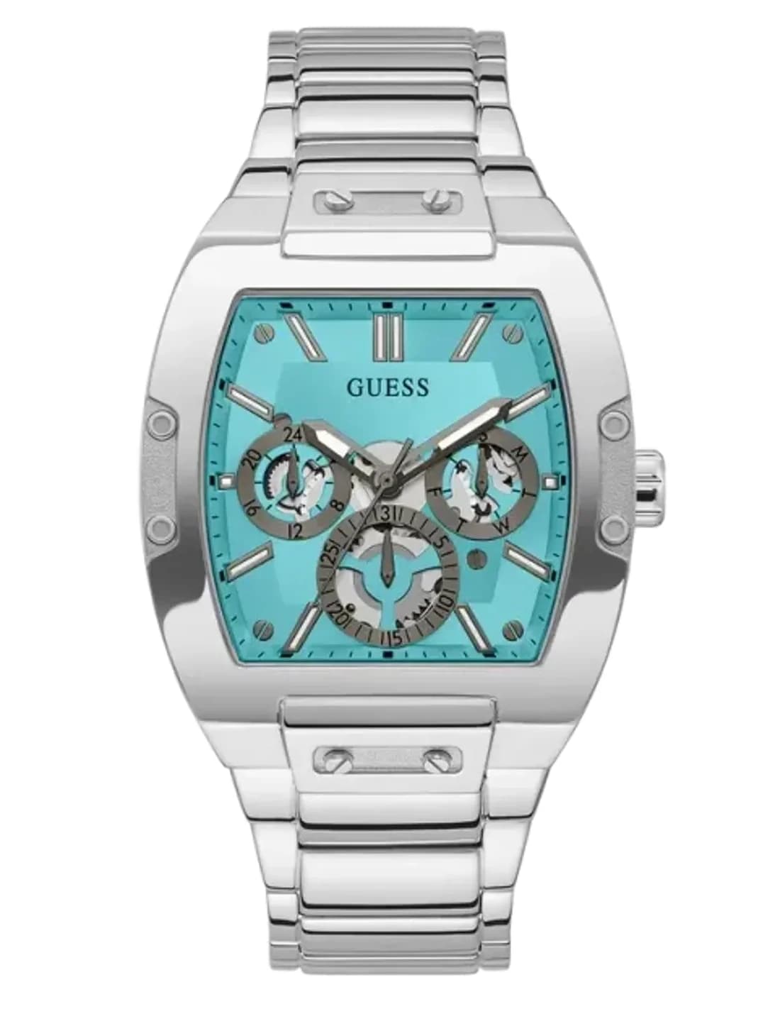 Montre Guess GW0456G4 Phoenix en Acier Argenté et Cadran Turquoise