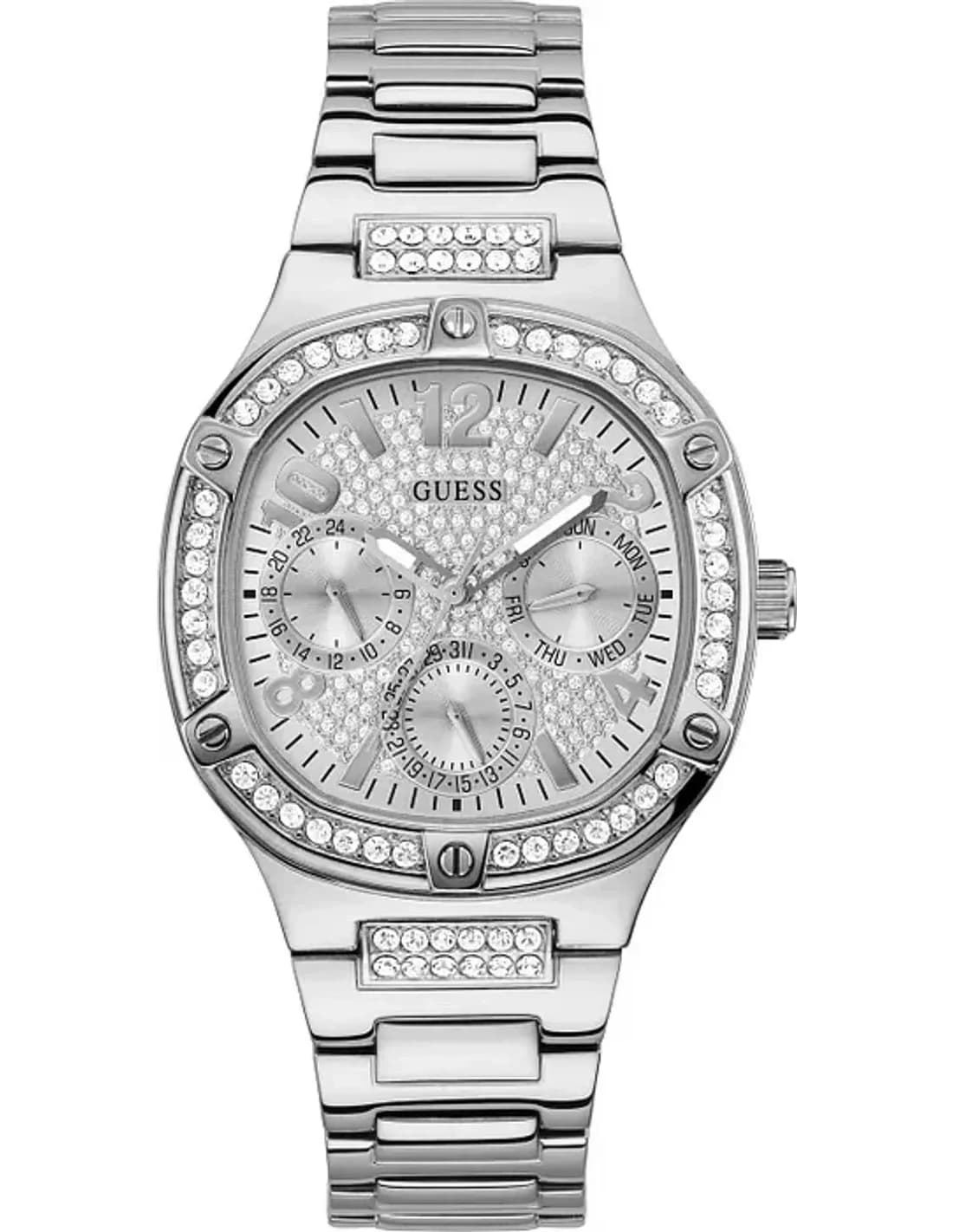 Montre Femme Guess Duchess GW0558L1 bracelet argent en acier boitier orné de strass