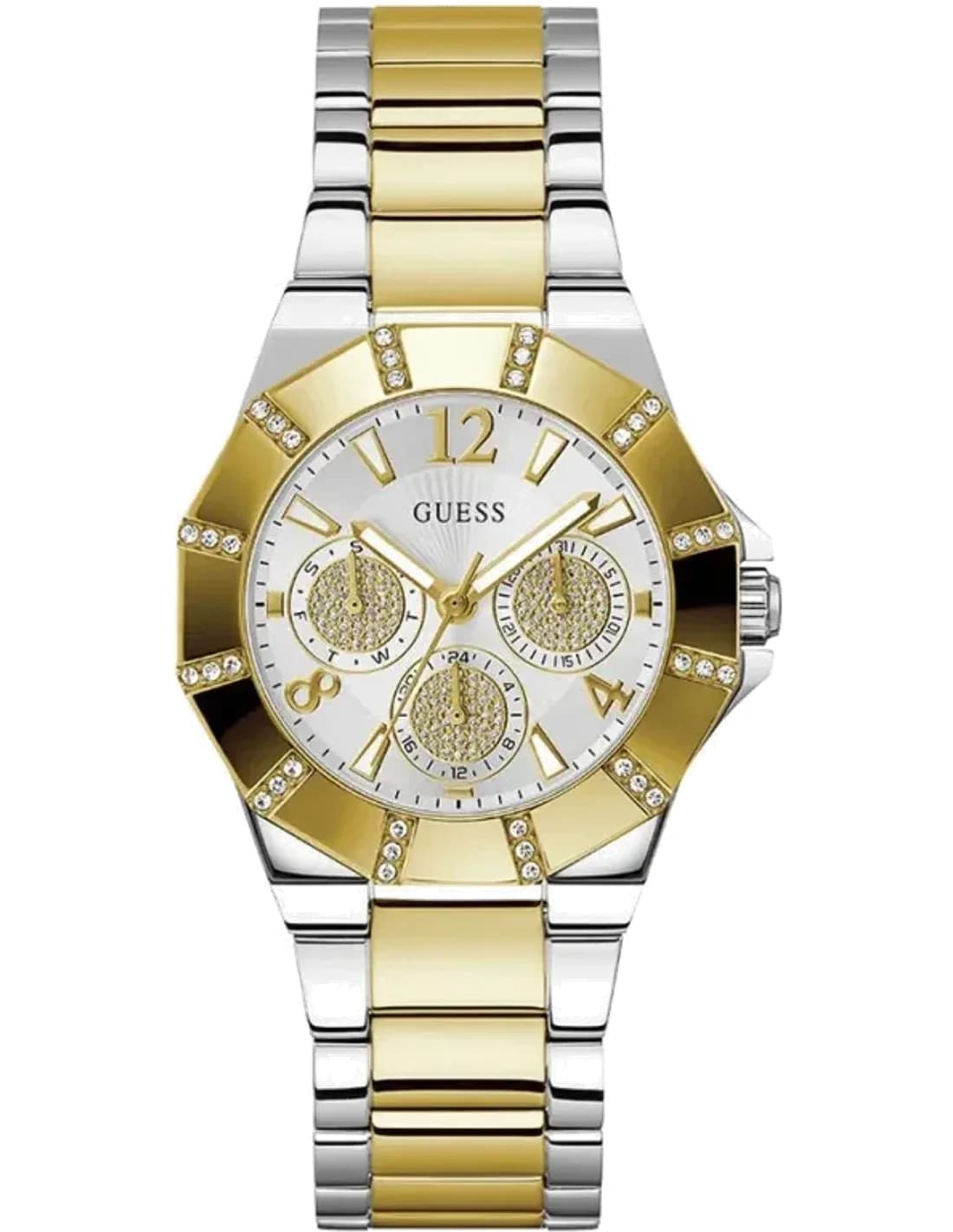 Montre Femme Guess Sunray GW0616L2 bracelet acier bicolore cadran multifonction
